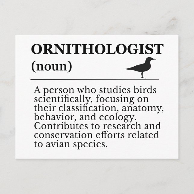 Carte Postale Définition d'ornithologue - Vogelkunde (Observatio (Devant)