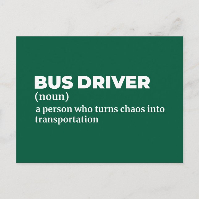 Carte Postale Définition drôle de conducteur de transport en com (Devant)