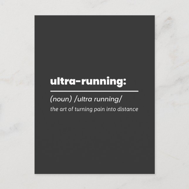 Carte Postale Définition drôle de l'ultra running (Devant)
