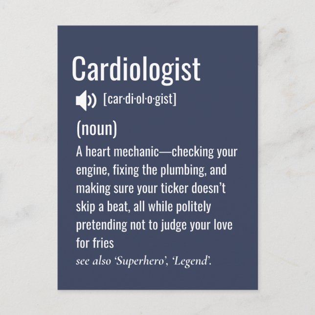 Carte Postale Définition du cardiologue (Devant)