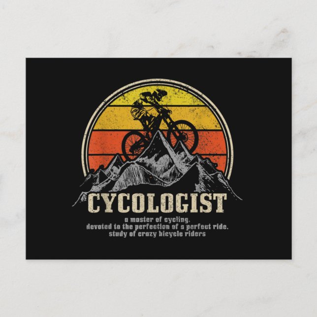 Carte Postale Définition du cyclologue Funny Mountain VTT MTB (Devant)