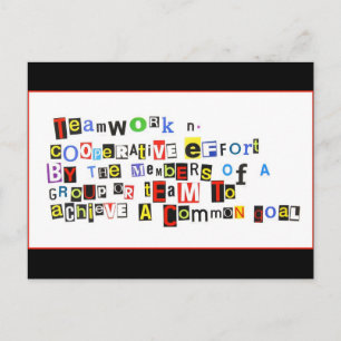 Carte Postale Définition du travail d'équipe