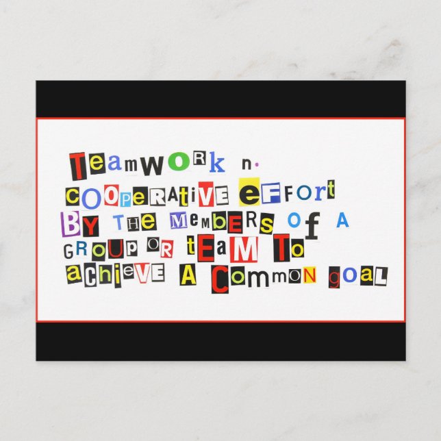 Carte Postale Définition du travail d'équipe (Devant)