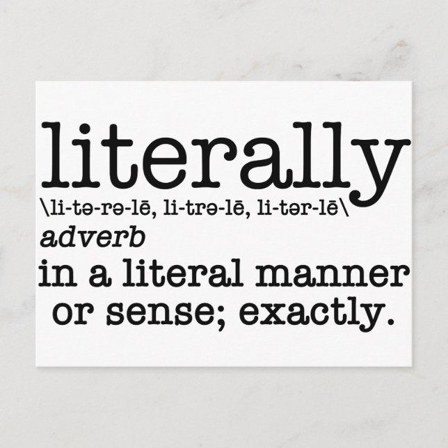 Carte Postale Définition littérale Grammaire anglaise (Devant)
