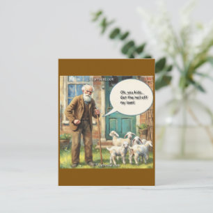 Carte Postale Dégage de ma pelouse – Édition chèvre
