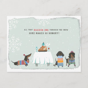 Carte Postale Dégageant à Travers la Neige   Adorable Dachshund 