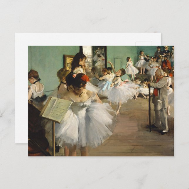 Carte Postale Degas Classe de danse de bal Ballerina Art (Devant / Derrière)