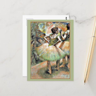Carte Postale Degas - Danseurs rose et vert