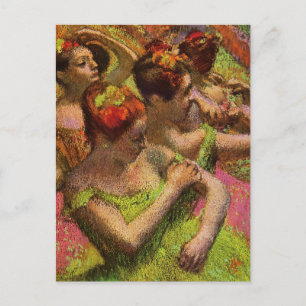 Carte postale Degas Green Ballerinas