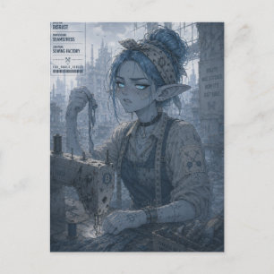 Carte Postale Dégoût / Couturière / Usine de couture