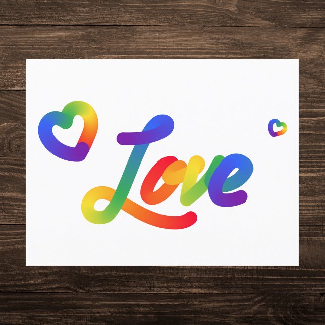 Carte Postale Dégradé d'amour arc-en-ciel (Créateur téléchargé)