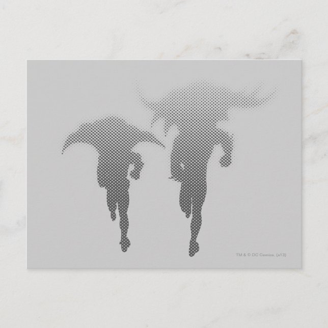 Carte Postale Dégradé de demi-ton Batman et Robin (Devant)