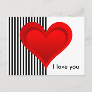 Carte Postale Dégradés ROUGE AMOUR COEUR + votre fond & idées