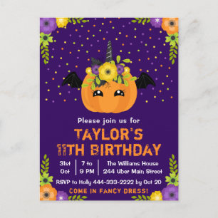 Carte Postale Déguisement de citrouille d'Halloween Fête d'anniv