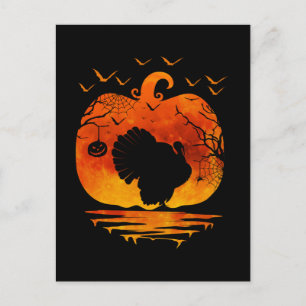 CARTE POSTALE DÉGUISEMENT DE DINDE DE THANKSGIVING CITROUILLE SA