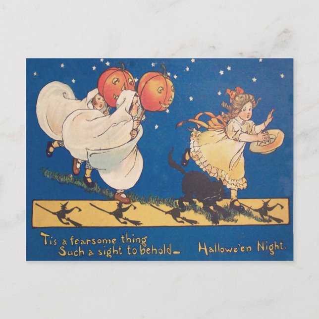 Carte Postale Déguisement de fantôme pour farce d'Halloween Chat (Devant)