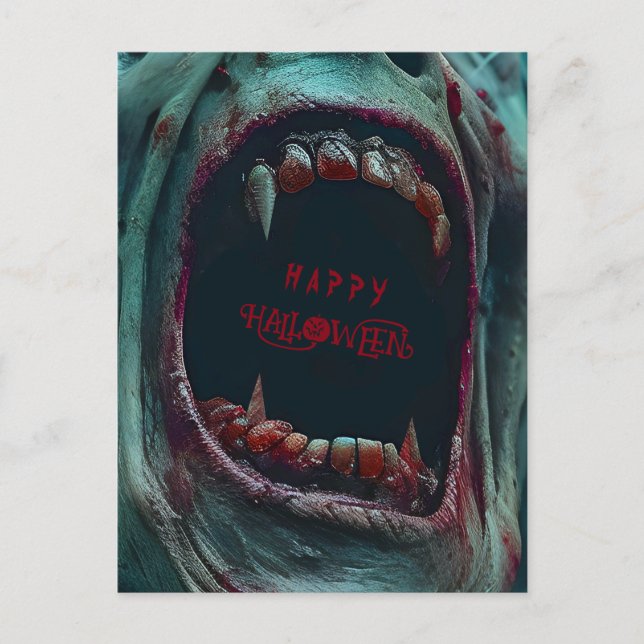CARTE POSTALE DÉGUISEMENT DE MONSTRE EFFRAYANT POUR LA FÊTE D'HA (Devant)