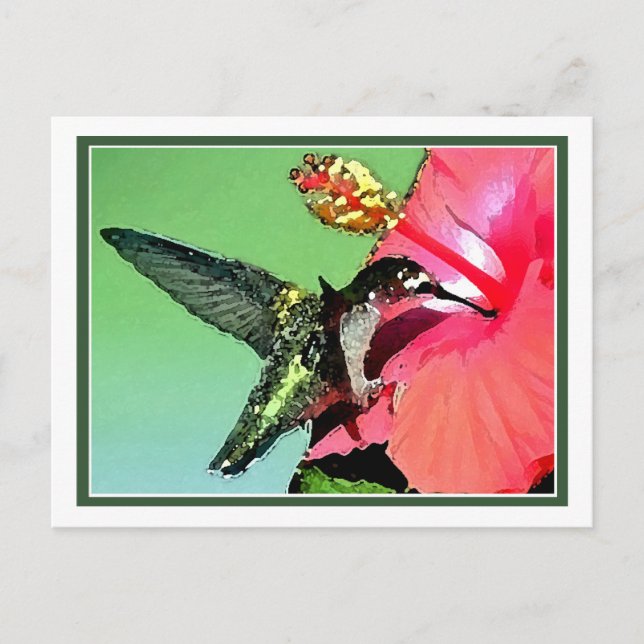 Carte Postale Déjeuner aux colibris (Devant)