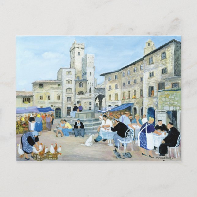 Carte Postale Déjeuner dans un Carré de marché Toscane (Devant)