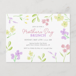 Carte Postale Déjeuner de la Fête des Mères, floral doux aquarel