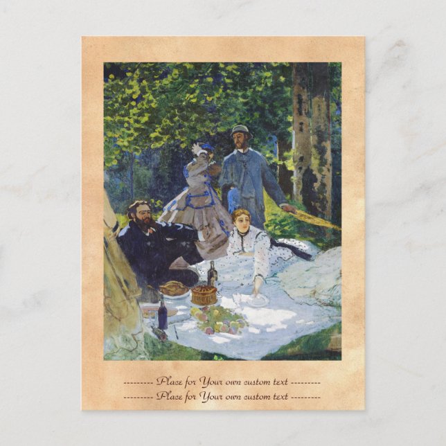 Carte Postale Déjeuner sur l'herbe, panneau central Claude Monet (Devant)