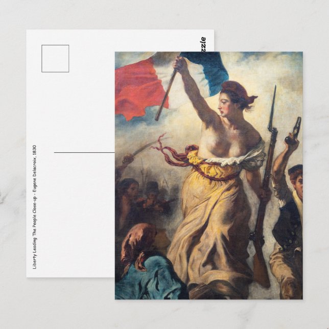 Carte Postale Delacroix - La Liberté guidant le peuple Gros plan (Devant / Derrière)