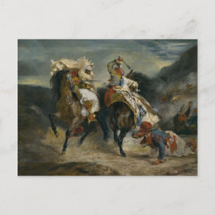 Carte Postale Delacroix Le combat des Giaour et Hassan