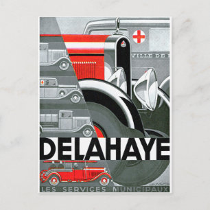 Carte Postale Delahaye ~ Publicité automobile Vintage