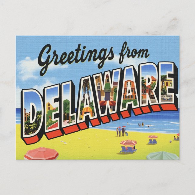 Carte Postale Delaware Coastal Beach Town (Devant)