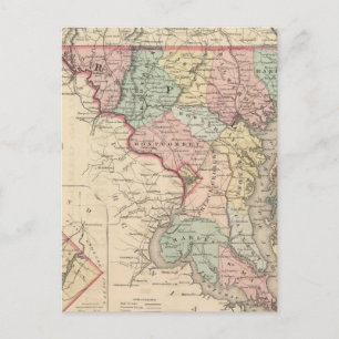 Carte Postale Delaware et Maryland