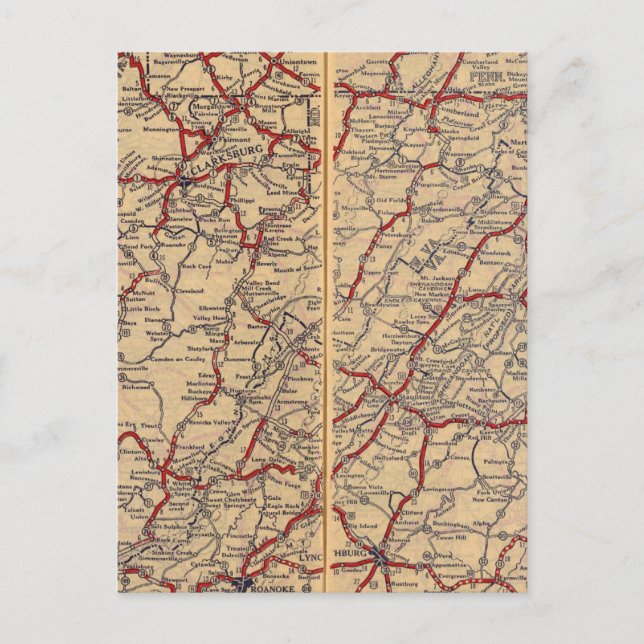 Carte Postale Delaware, Maryland, Virginie-Occidentale (Devant)