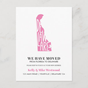 Carte Postale DELAWARE Nous avons déplacé Nouvelle adresse Nouve