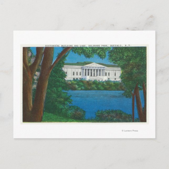 Carte Postale Delaware Park Historical Bldg and Lake View (Devant)