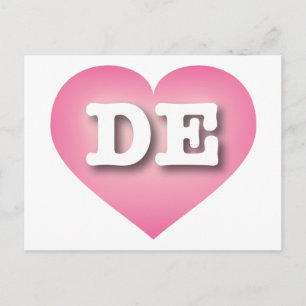 Carte Postale Delaware Pink Fade Heart - I love DE