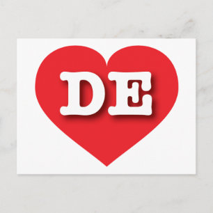 Carte Postale Delaware Red Heart - J'aime DE