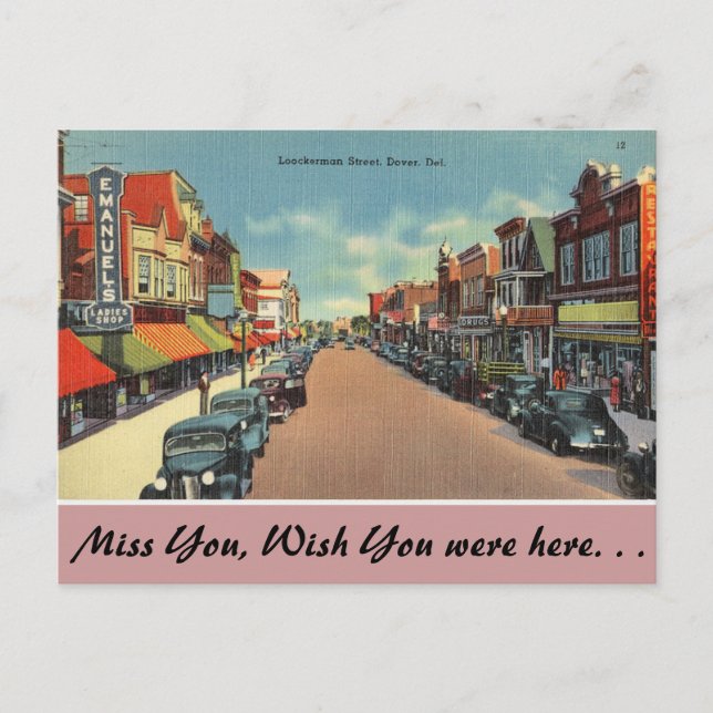 Carte Postale Delaware, rue Loockerman (Devant)