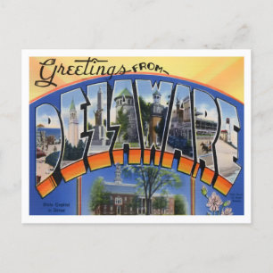 Carte postale Delaware Vintage Big Letters