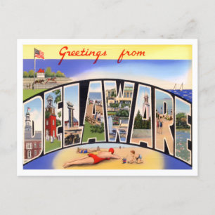 Carte postale Delaware Vintage Big Letters