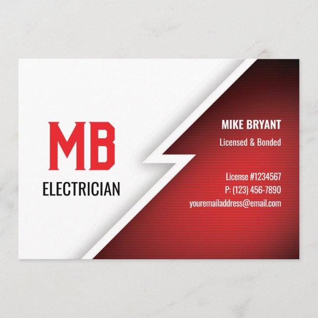 Carte postale d'électricien/entreprise électrique (Devant)