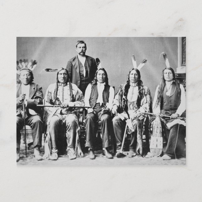 Carte Postale Délégation des chefs sioux, dirigée par Red Cloud  (Devant)