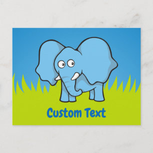Carte postale d'éléphant bleu