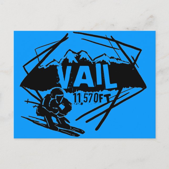 Carte postale d'élévation de ski Vail Colorado (Devant)