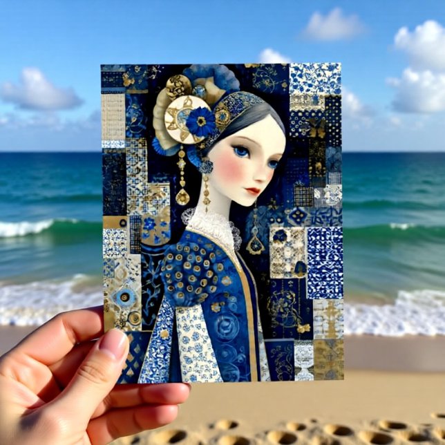 Carte Postale Delft Blue Porcelain Beauty (Créateur téléchargé)