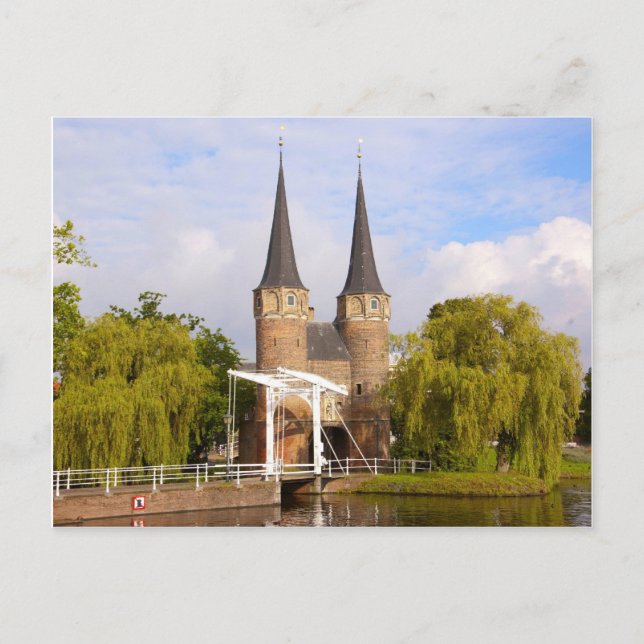 Carte Postale Delft, canaux et passerelle (Devant)