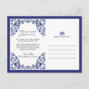 Carte Postale Delfts Blauw Delft Blue Merci photo simple