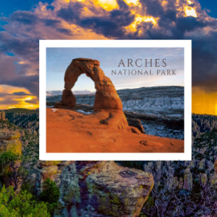 Carte Postale Delicate Arch, vue hivernale, Arches NP