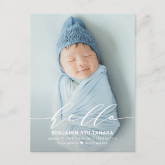 Carte postale Delicate Hello Modern Faire-part de 