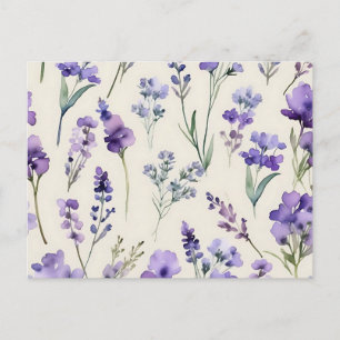 Carte Postale Delicate Lavender Dream aquarelle Floral