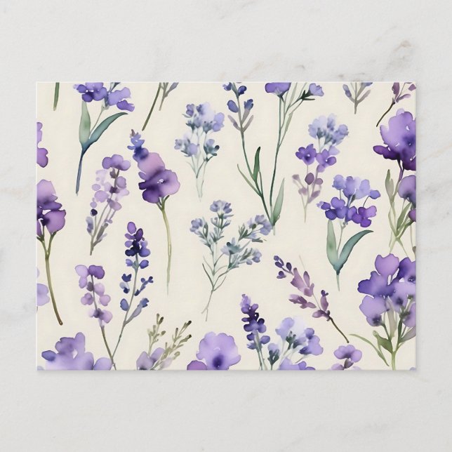 Carte Postale Delicate Lavender Dream aquarelle Floral (Devant)