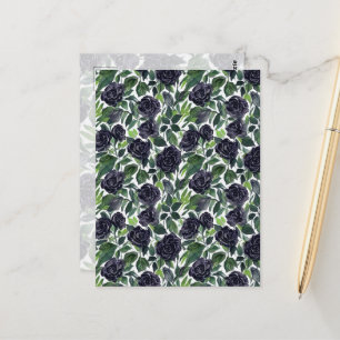 Carte Postale Délice de rose sombre, impression de roses noires